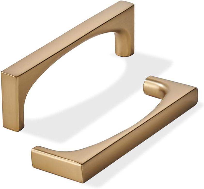 khtumeware 2 Pack Solid Handles 4-Inch(102mm) Champagne Bronze Cabinet Pulls,Heavy Duty for Kitchen Cabinets, Cupboards, Drawers and Bathroom Hardware