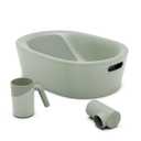 Lalo Bathtime Starter Kit - Modern Baby Bathtub, Rinse Cup & Spout Cover Bundle, Safe & Clean Design for Newborns, Minimalist Design, Easy to Clean, 25.3 x 18 x 7.7 in, 10 lb - Sage
