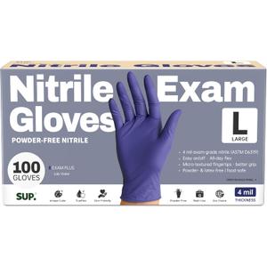 Supmedic SUP Exam Plus® Nitrile Gloves, Powder-Free Disposable Lab Violet (L)