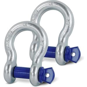 2 Pack 3/4" D Ring Shackle with 7/8" Screw Pin, 57,000 lbs Break Strength Heavy Duty Off-Road Recovery Tow Strap Winch for Jeep Truck