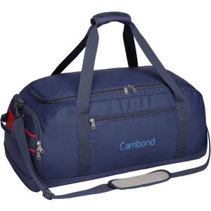 Cambond Airport Luggage Checked Bag - 60L Travel Duffle Bag for 4-5 Day Short Trip, Compact Foldable Travel Duffel Bags for Traveling with Shoe Compartment for Men Women, Checked Luggage, Dark Blue