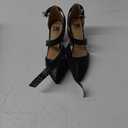 SM NEW YORK Pointed Toe Ankle Strap Dress Pumps Shoes Chunky Heels Pumps for Women color black 6.5
