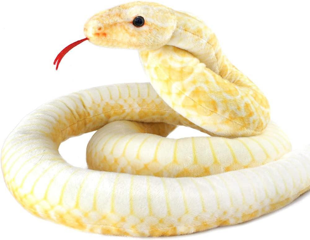 120 inch high Simulation Extra Long Snake, Soft Plush Toy, Snake Stuffed Animal, Large Stuffed Animal Toy, Children's Toy Gift (Yellow Snake)