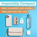 Impossibly Compact Travel Flushable Wipes - 99.5% Water and Aloe - Safe for Sensitive Skin & Hypoallergenic - Travel Essentials for Adults, Kids & Babycare, Unscented, 8 Pack 48 Wipes