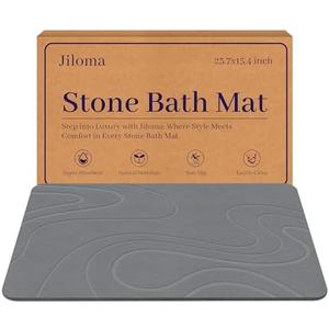 Jiloma Stone Bath Mat Diatomite Stone Mats for Bathroom Non-Slip Diatomaceous Earth Shower Mat Super Absorbent Bathroom Floor Mat Natural Easy to Clean(24 * 16 Grey) Jiloma Stone Bath Mat Diatomite Stone Mats for Bathroom Non-Slip Diatomaceous Earth Shower Mat Super Absorbent Bathroom Floor Mat Natural Easy to Clean(24 * 16 Grey)