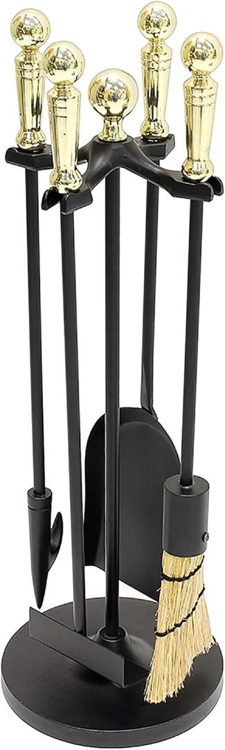 Paxton Mini Fireplace Tool Set, Polished Brass