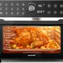 NutriChef 32 Quart Air Fryer & Oven | Digital Airfryer with 20 Presets, Dual Cook, Rotisserie, Bake & More | Multi-Function Convection Countertop Oven | Large Capacity | 18" x 17" x 14 | Black