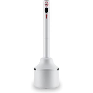 Anfrere Outpost Site Saver Cigarette Butt Receptacle, Cigarette Butt Collector Receptacle Disposal Outdoor Heavy Duty & Anti-Tip, SPCC Steel Plate Ashtray for Outside Patio, 14 Liter Capacity, White