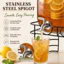 KIKCOIN 2 Gallon Glass Drink Dispensers for Parties with Stand 2 PCS (EXP 01/01/32)
