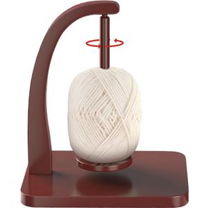 PEKER Yarn Holder Spinner for Crocheting and Knitting, Wooden Yarn Winder with Magnetic Rotation & Anti-Slip Pads, Crochet Accessories for Yarn Storage, Yarn Holder Gift for Knitting Lovers