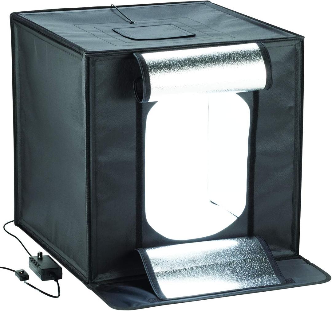 Smith-Victor 24-Inch Desktop LED Light Box Studio Tent with Turntable, 4 Backgrounds & Case