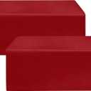 HolidayIdeas 2 Pack Red Fitted Tablecloth for 6ft Tables, 4-Sided Christmas Table Cover for Holiday Markets, Yard Parties, & Gift Tables, Wrinkle-Resistant Washable Xmas Decorations