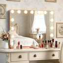 Ratsamee Rose Gold Hollywood Vanity Mirror with Lights, 15 Dimmable Bulbs, 3 Color Lights,Make Up Lighted Mirror, Aluminum Metal Frame, USB Charging Port23" x 18"