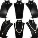 AceOrbit 6 Pcs Acrylic Necklace Display for Vendors, Jewelry Bust Stand Holder, 7.87 x 5.12 x 2.36 Inch Jewelry Display Mannequin for Earrings Necklace, Retail Store & Trade Shows(Black)
