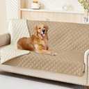 Smiry Waterproof Dog Bed Cover Pet Blanket, Soft Washable Dog Blanket for Furniture Bed Couch Sofa Reversible, Checkered (68"x82", Camel/Beige)