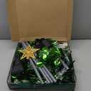 SINTENILL 6 FT Pop Up Christmas Tree with 100 LED Timer Lights & Remote, Green Collapsible Christmas Tinsel Tree Artificial Pencil Tree Xmas Decoration for Holiday Home Office Party, USB Powered