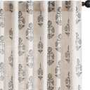jinchan Linen Floral Curtains for Living Room 63 Inch Length Black Flower Cottage Core Farmhouse Curtains Rod Pocket Back Tab Boho Semi Sheer Window Drapes Bedroom Set 2 Panels Black on Beige