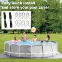 Pool Cover Clip Kit and Pool Cover Side Organizer Straps, Assist Single Person to Install Cover and Side Holder for Easy Access (4X Organizer Straps, 8X Clips)