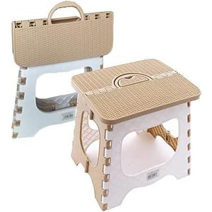 QSYW Folding Step Stool Anti Slip Compact Plastic Foldable Step Stool Holds Up to 300 lbs,12 inches, 30cm，(Coffee) 1PCS