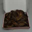 REECHO Clip in Hair Extensions, 4PCS Blonde Hair Extensions 24" Thick Long Beach Waves hair extensions HE003 Invisible Lace Weft Natural Soft Hairpieces for Women  Dark Brown with Highlights