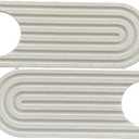 16inch Faucet Splash Mat for Kitchen Sink - Rapid-Dry Stone Sink Protector, Water-Absorbent Drip Tray with Drainage for Faucet Handles (White, 17.72" x 3.94")