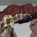 SOLY HUX Women's Plaid Ruffle Mini Skirt Y2k A Line Layered Asymmetrical Hem Skirts with Shorts Underneath L