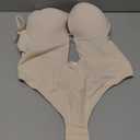Women Shapewear Backless Body Bra Shaper Womens Plus Size Plunge Invishaper Low Back Thong Bodysuits Open Crotch Daily Use (Medium, Beige)