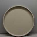 20-inch Round Ottoman Serving Tray - Textured PU Leather Coffee Table Decor, Waterproof Heat-Resistant Large Organizer for Home, Office, Bed & Party Essentials (Tranquil Beige, 20in)