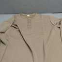 Men's Henley Shirts Long Sleeve Casual Waffle T-Shirts Button Pullover Sweaters Tee Shirt, Large