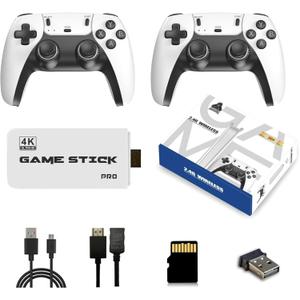 2025 Upgrade Retro Gaming, Retro Game Console Stick 21,000+ Built-in Classic Video Games, Plug & Play Game Stick HDMI 4K for TV with 2 Wireless Controllers, Emulator Console 128GB (Pro+)