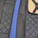 Tomatoman Tacoma Seat Covers Customized for 2005-2025 2026 4Runner Extended SR V6 Pickup Truck, Waterproof Faux Leather Car Cushions(Rear Seat, Black-Blue)