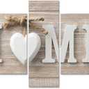 SUNYSUBY 5 Piece HOME Sign Canvas Wall Art Painting Modern Decor Abstract Painting Artwork On Canvas Print Picture Decoration for Bedroom Living Room Framed Ready to Hang (HOME LOVE, W50 x H23)