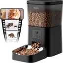 Automatic Cat Feeders with Camera: HD Video Pet Feeder with Voice Recorder& Motion Detection- 2.4G WiFi Smart App Control Auto Feeder- Easy to Clean with Desiccant Bag Keep Food Fresh