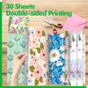 3 x 30 Sheets Flowery Pattern Paper Pad, Double-Sided Floral Scrapbook Paper with Vintage Greenery Design, Decorative Scrapbooking Supplies For Card Making, Album, Stamping, Background Decoupage