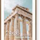 FLYJOE 24x36 Poster Frame | Solid Oak Wood 24 x 36 Picture Frame | 24x36 Poster Frame With Mat For 20x30 | Tempered Glass And Hanging Hardware Included | 36 By 24 Photo Frame Wood (Walnut, 1 Pack)