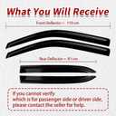 4PC Rain Guards for 2018-2024 Chevy Equinox Window Visors Deflectors Sun Shades Vent Tape On Out Channel