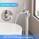 Freestanding Bathtub Faucet with Handheld Spray Single,High Flow Waterfall Bath Shower Faucet,Floor Mount Bathtub Faucet Swivel Flat Waterfall Spout Brushed Nickel