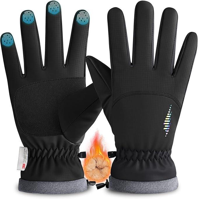 rivmount Kids Warm Winter Gloves Touchscreen WaterResistant Cycling Running Skiing in Outdoor Cold Weather for Boy Girl Lime L