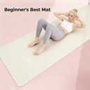 Keep 72" x 24" TPE Yoga Mat Non Slip, 1/4 Inch (6mm) Exercise Mat for Home Workout, Gym, Yoga, Pilates & Stretching with Carrying Strap, Oat White