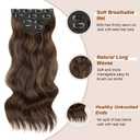 Vigorous Clip in Hair Extensions Black&Dark mix light brown Hair Extensions Clip ins 4PCS Thick Synthetic Wavy hair for Women