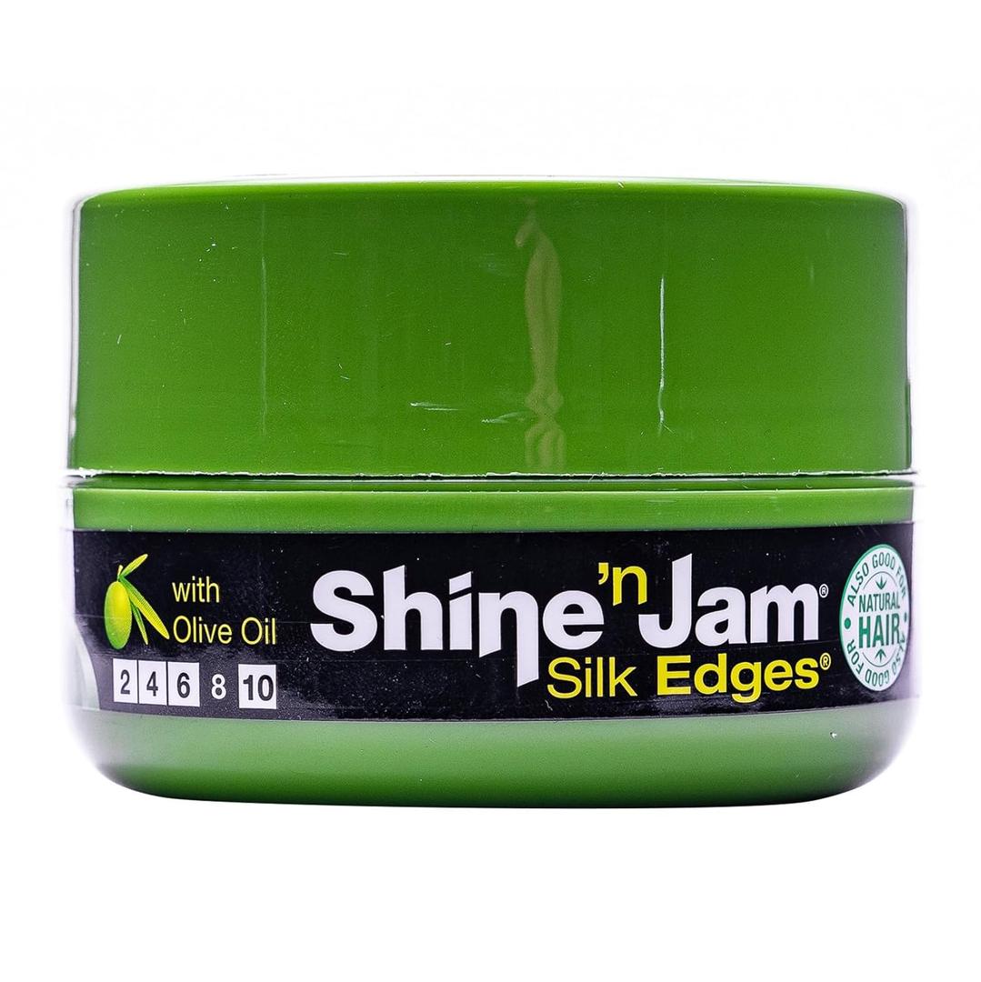 AmPro Shine-n-Jam Edges - Excellent for Taming Fringe, Ponytails, and Updos - Provides Firm Hold with Non-Greasy Shine - Moisturizes and Smoothes Hair with Silk Proteins - 2.25 oz