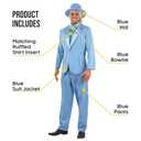 fun shack Orange Tuxedo Costume For Men, Orange Suit Outfit, 90s Movie Character Costume, Halloween Attire (X-Large, Blue)