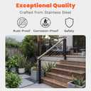 Shineforu 36" Cable Railing Stair Post Kit, Complete Cable Railing System with 2 Stair Posts, 98FT Wire Rope (No Handrail)