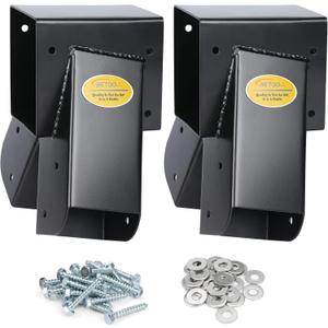 BETOOL Swing Set Brackets - 2pcs A Frame Swing Bracket Hardware with All Mounting Accessories (Black)