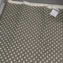 TYUU Boho Bathroom Rugs, Super Absorbent Non Slip Waffle Bath Mat Quick Dry Bath Rugs Washable Boho Farmhouse Bathroom Rugs, Olive Green and White 24"x16"