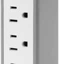 Belkin Wall Mount Surge Protector - 3 AC Multi Outlets & 2 USB Ports - Flat Rotating Plug Splitter - Wall Outlet Extender for Home, Office, Travel, Computer Desktop & Phone Charger - 918 Joules