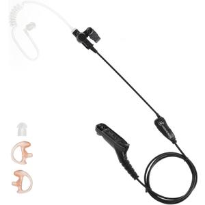 Earpiece Compatible with Motorola Radios APX 6000 XPR 7550e | Fits APX 8000/7000/4000 & XPR 7350e/7580e/7380e/7550/7350, Acoustic Tube Surveillance Headset, One-Click PTT, Plug and Play