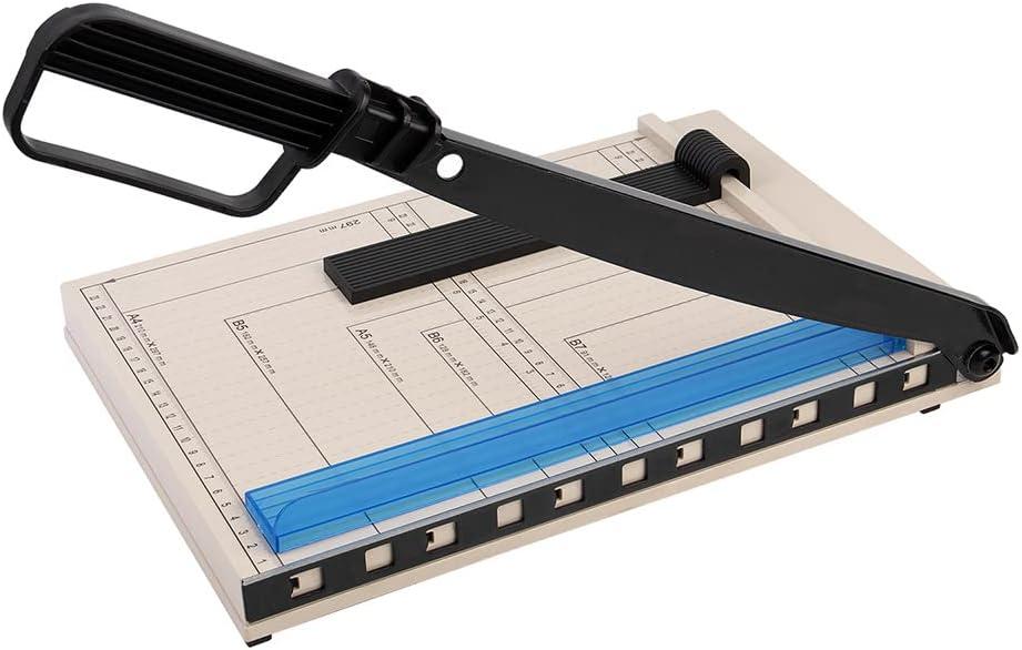 Paper Cutter A4 Cut Length, Easy to Use Lightweight Guillotine Style and Trimmer with 8 Sheet Capacity, Paper Cutter Slider Labels Photo Cardstock Crafts for Home or Small Business (Beige)
