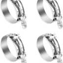 4PCS 2" T Bolt Hose Clamp Adjustable from 57-65mm,T Bolts Radiator Hose Clamps for Securing Various Hoses,Heavy Duty Hoses Clamps Car Accessories Suitable for 2" ID Pipes (2")