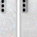 LONLI Hue - for Samsung Galaxy S24 Case - White Pearl Tort - Unique, Elegant and Aesthetic Shockproof Cover for Women, Girls and Men (2024)